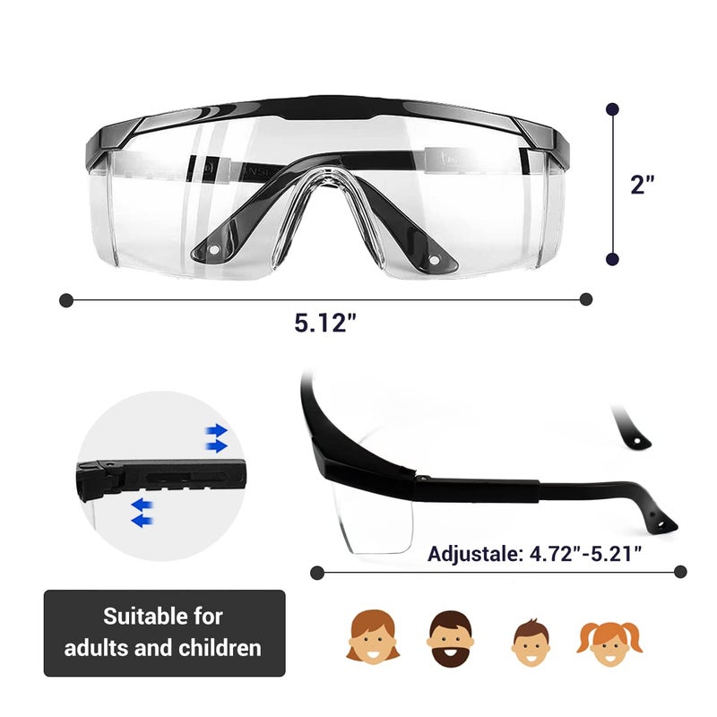 PETLESO Safety Glasses, Anti Fog Safety Goggles Eye Protection Clear Glasses for Work Lab - Image 3